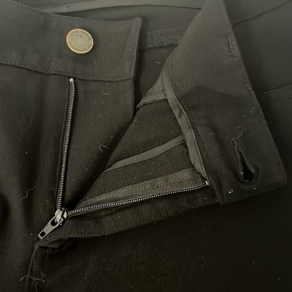 Paige Black Skinny Pants with Leather Tuxedo Stripe - Picture 13 of 13